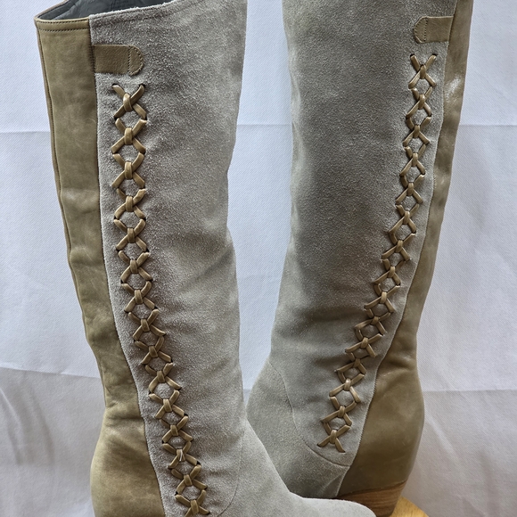 Gianni Bini Shoes - Gianni Bini Over the Knee Boots in Gray and Tan